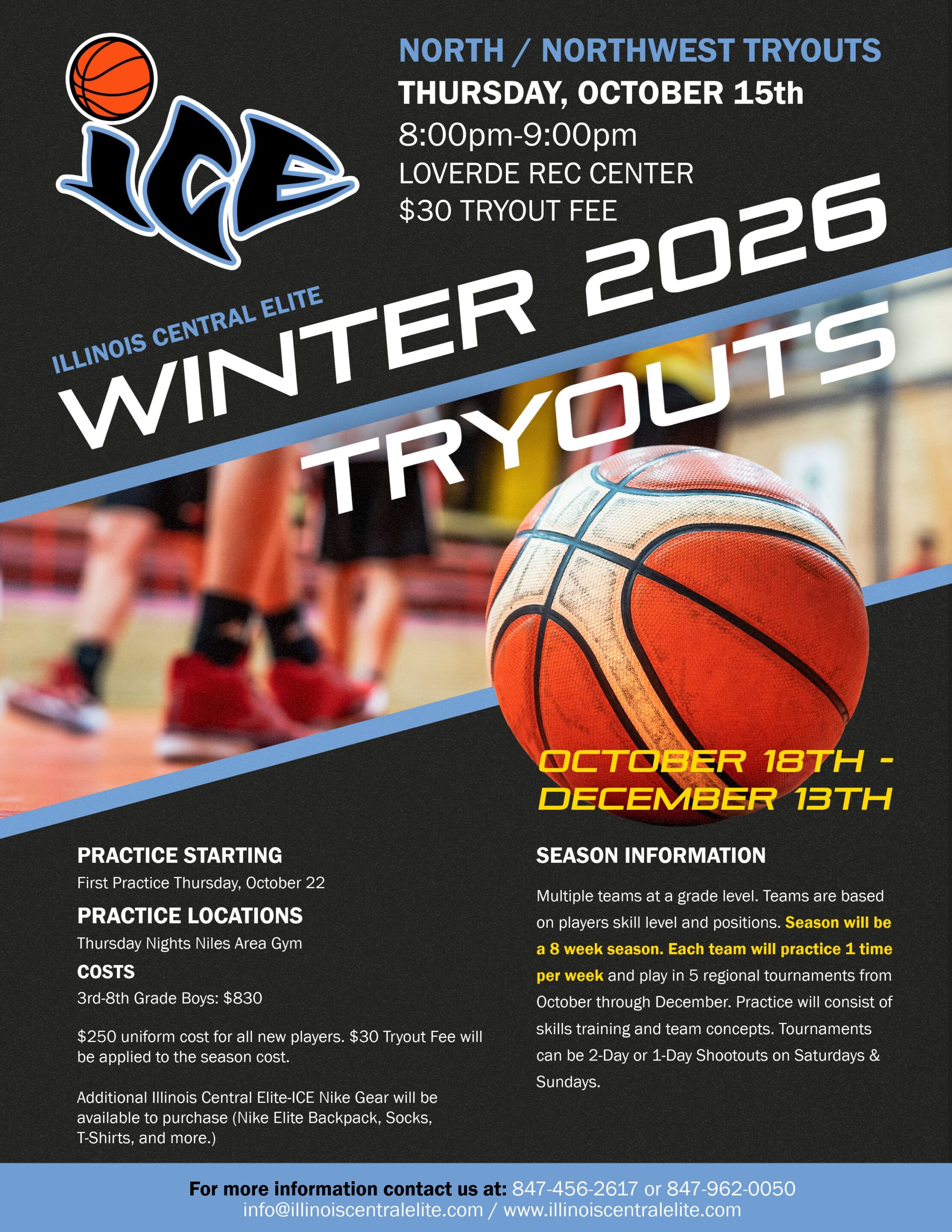 ICE Boys Tryouts Winter 2026